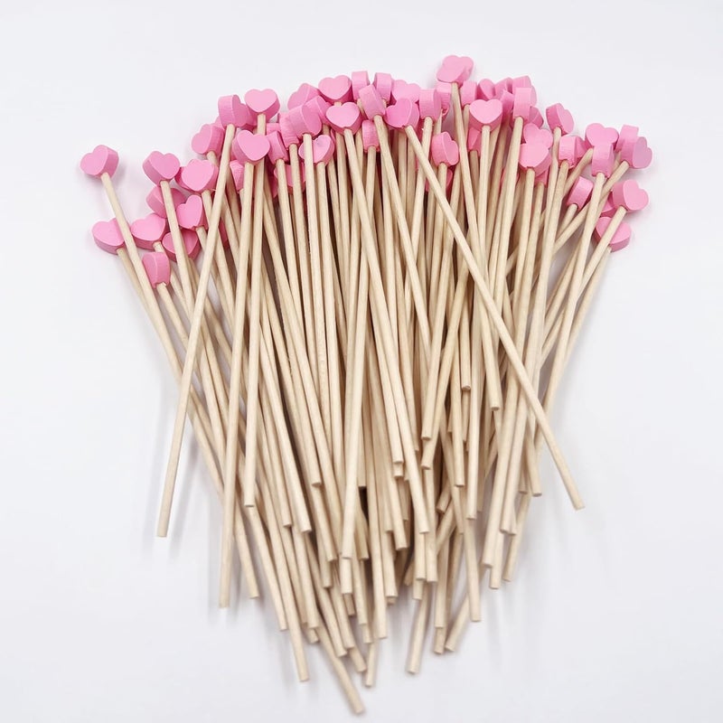 OSSIJAY 100PCS 6inch Rock Candy Sticks Wooden Swizzle Sticks for Lollipop Coffee Appetizer Skewers (Pink) - Image 5